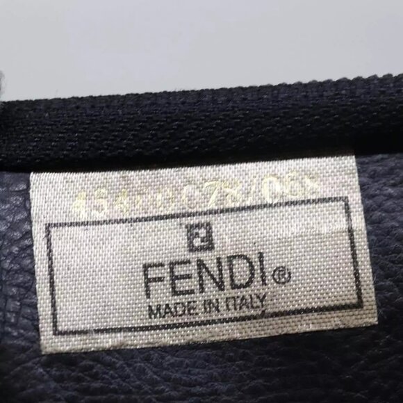 FENDI Pecan Canvas Clutch Bag Black Brown Auth - Picture 6 of 16
